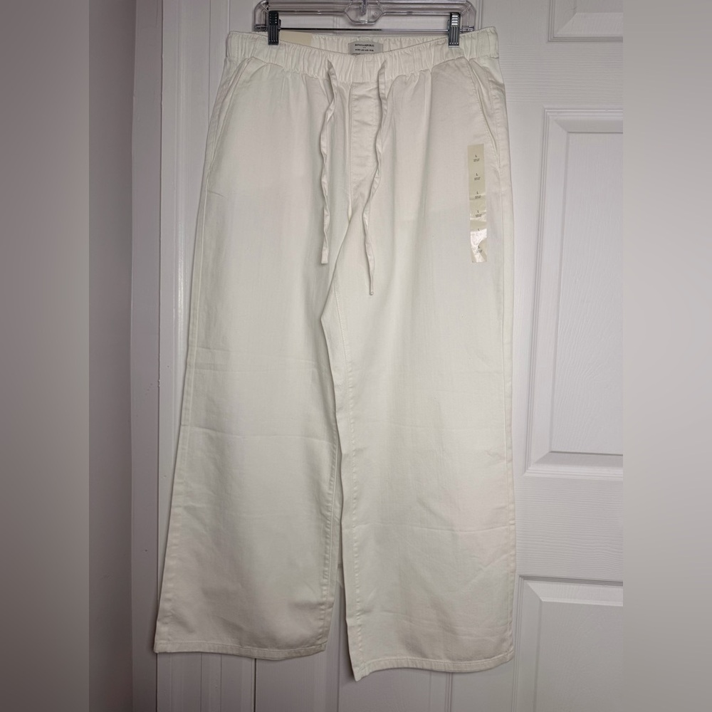 Banana Republic Summerweight Jeans Women’s Wide Leg Mid Rise White Large